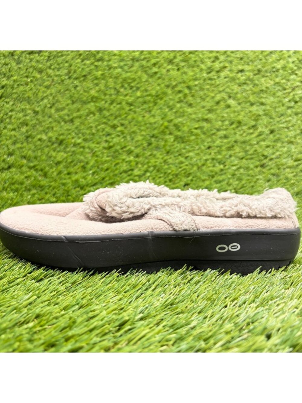 OOFOS OOcoozie Womens Size 7.5 Beige Black Casual Slip On Recovery Mules Shoes - Picture 3 of 10